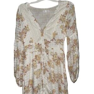 Coco & Jaimeson Lace Floral BOHO Long Maxi Dress SHABBY CHIC STYLE WOMANS M